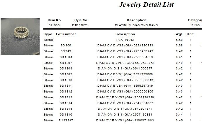 Platinum Eternity Band Ring 5.82ct Oval Shape Diamonds Size 4 D VVS1/SI1 GIA