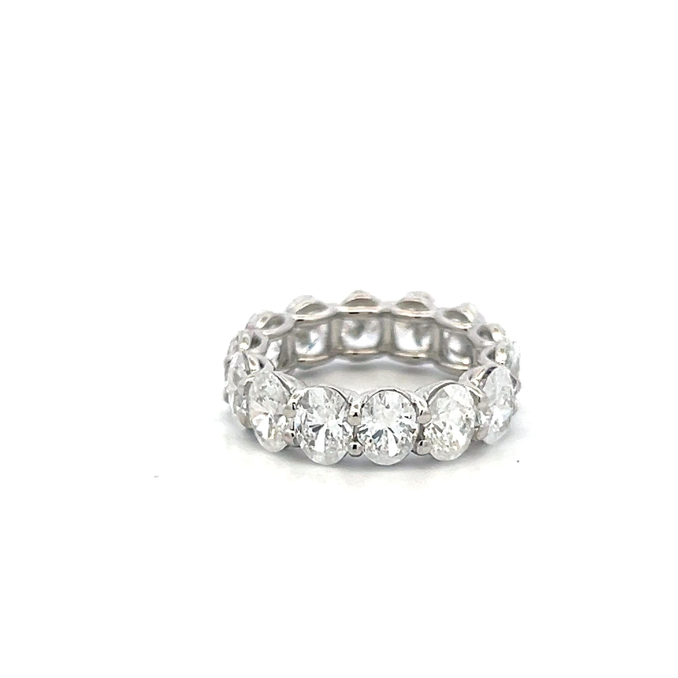 Platinum Eternity Band Ring 5.82ct Oval Shape Diamonds Size 4 D VVS1/SI1 GIA