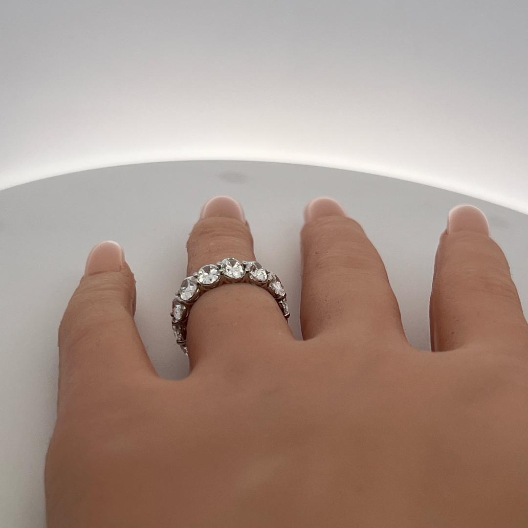 Platinum Eternity Band Ring 5.82ct Oval Shape Diamonds Size 4 D VVS1/SI1 GIA