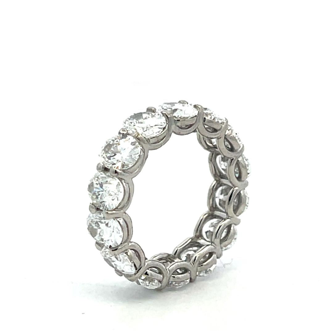 Platinum Eternity Band Ring 5.82ct Oval Shape Diamonds Size 4 D VVS1/SI1 GIA