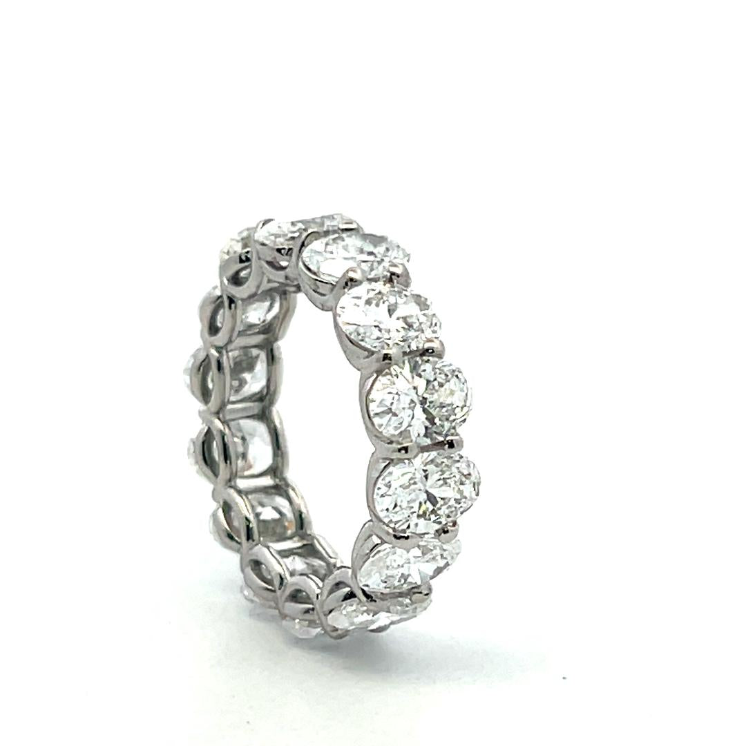 Platinum Eternity Band Ring 5.82ct Oval Shape Diamonds Size 4 D VVS1/SI1 GIA