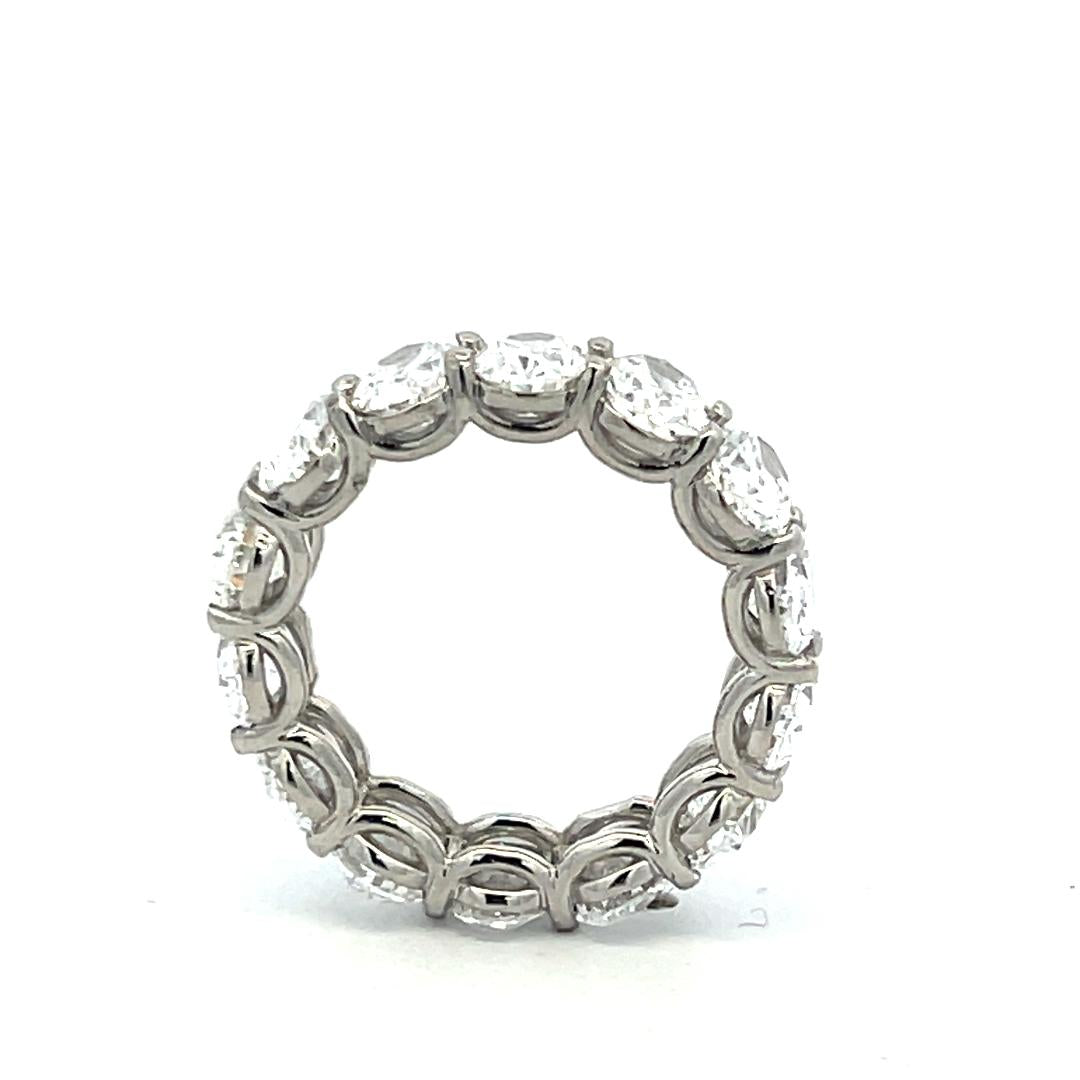 Platinum Eternity Band Ring 5.82ct Oval Shape Diamonds Size 4 D VVS1/SI1 GIA