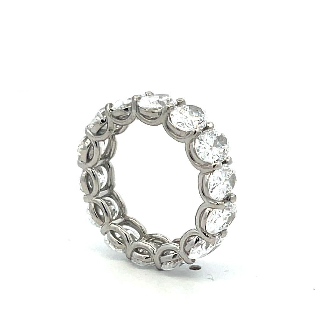 Platinum Eternity Band Ring 5.82ct Oval Shape Diamonds Size 4 D VVS1/SI1 GIA