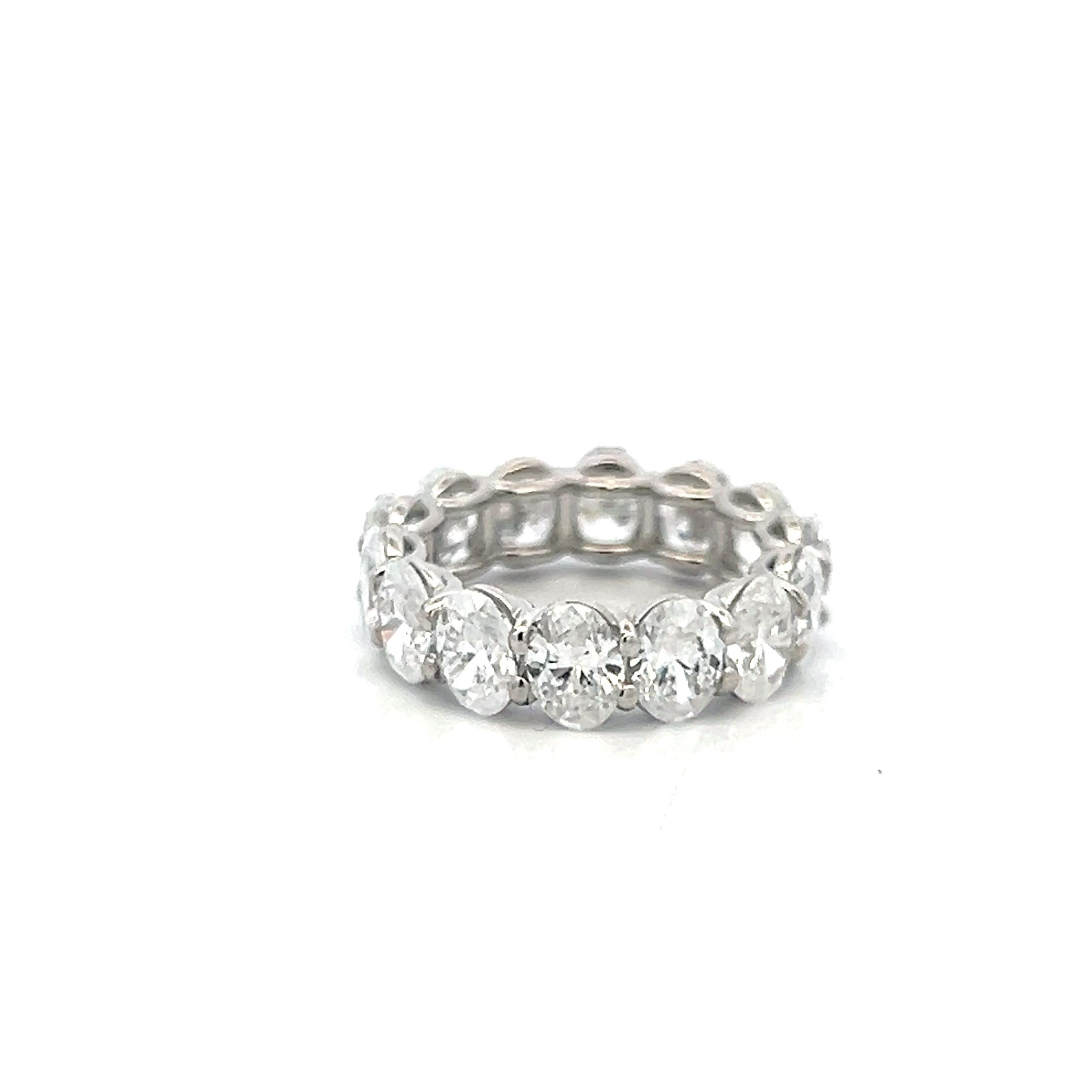 Platinum Eternity Band Ring 5.82ct Oval Shape Diamonds Size 4 D VVS1/SI1 GIA