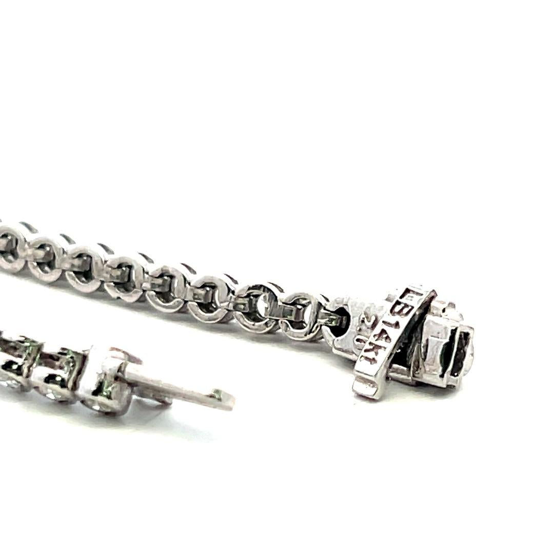 Vintage 14K White Gold Tennis Bracelet with 1.92 Carat Round Diamonds 9.51 Grams