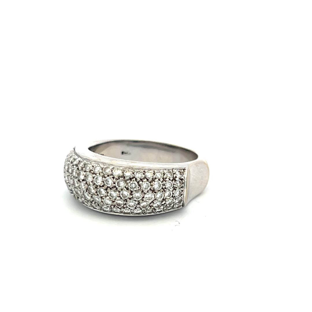 Vintage 18K WG Band Ring with 1.2 Carat Round Diamonds Size 7.25