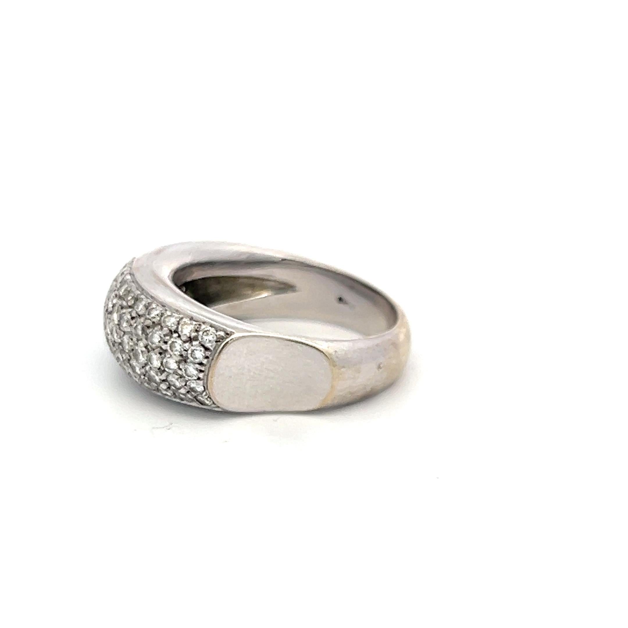 Vintage 18K WG Band Ring with 1.2 Carat Round Diamonds Size 7.25