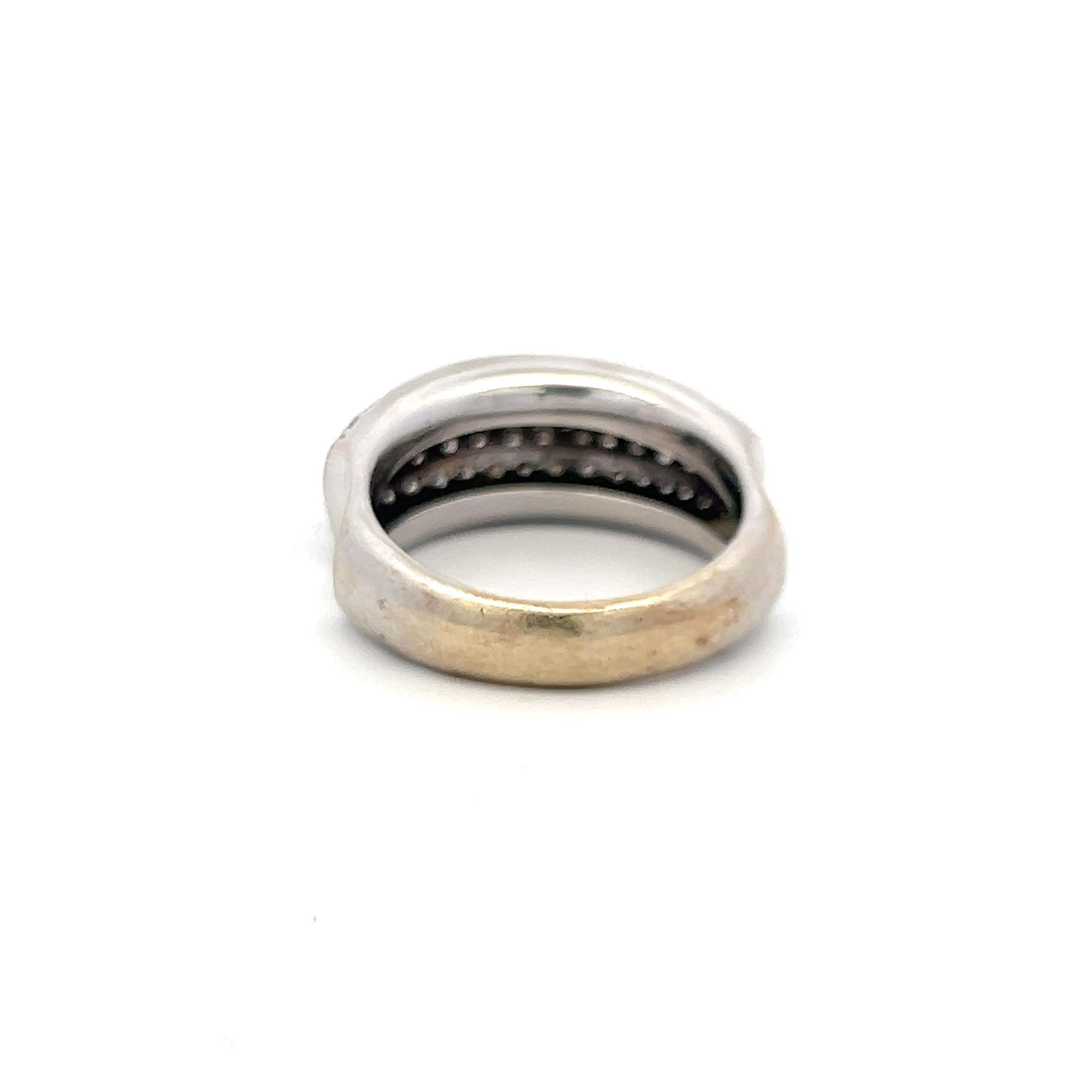 Vintage 18K WG Band Ring with 1.2 Carat Round Diamonds Size 7.25