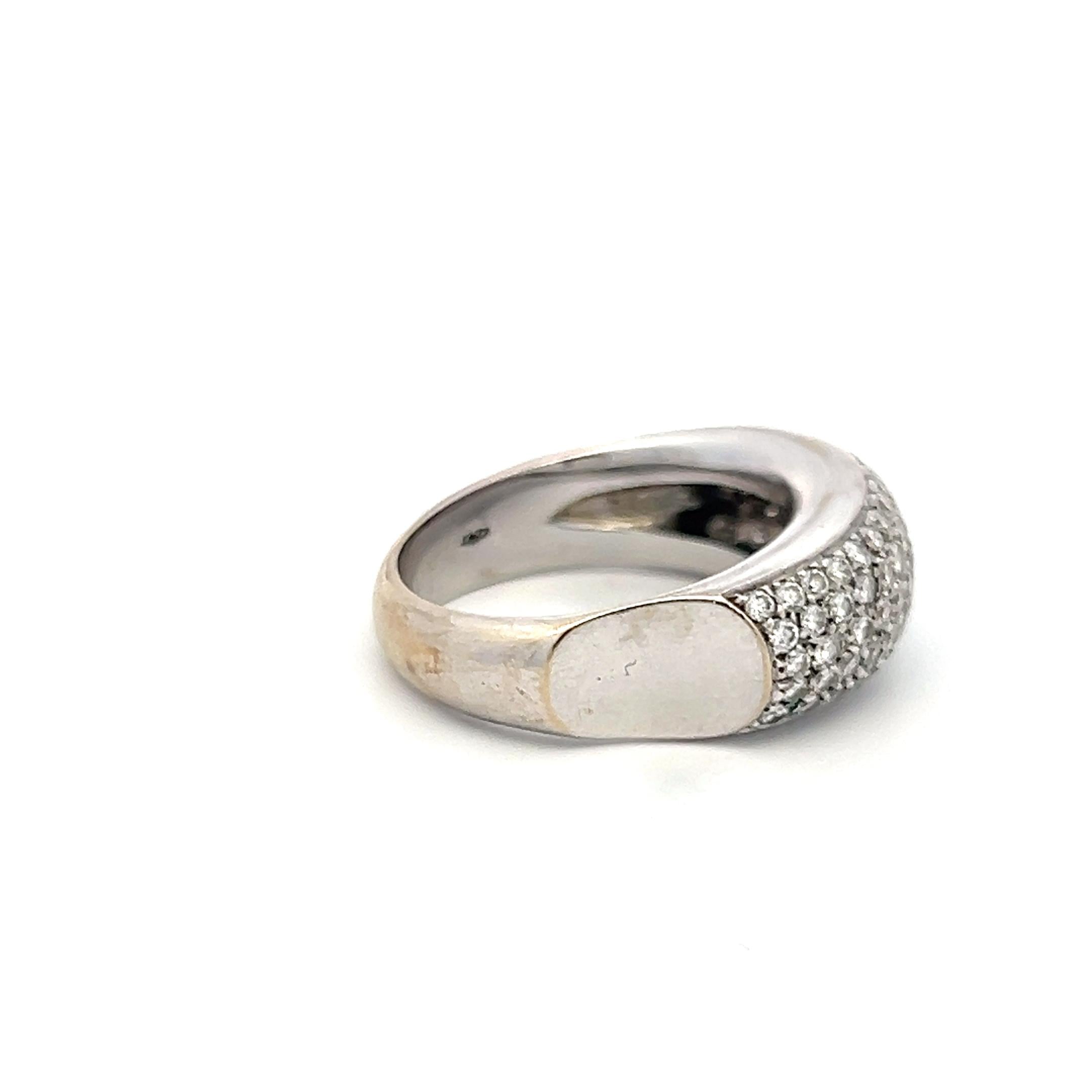Vintage 18K WG Band Ring with 1.2 Carat Round Diamonds Size 7.25