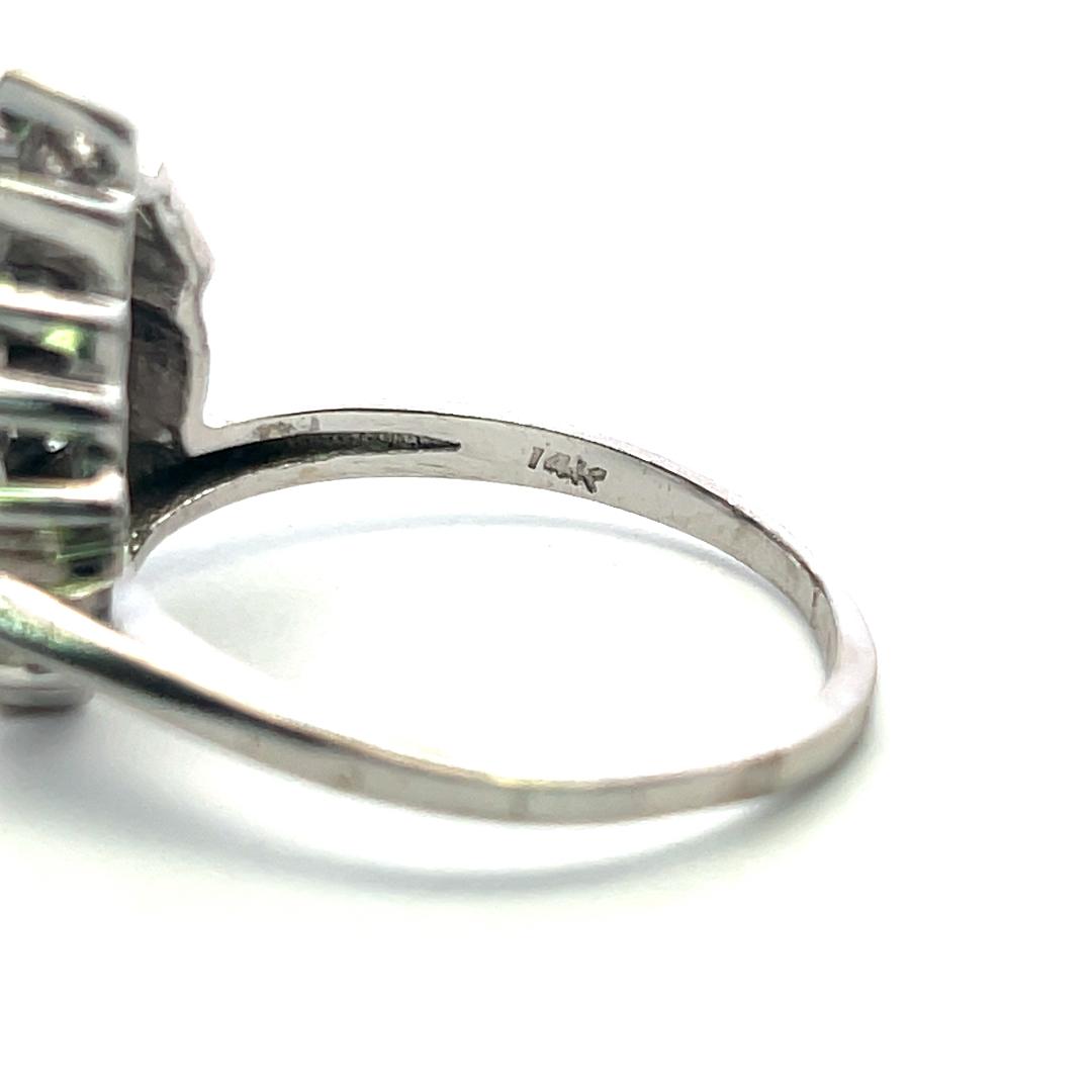 14K White Gold Semi Mount Ring 0.12ct Round I SI Diamonds Fits 5.8mm 0.75ct++