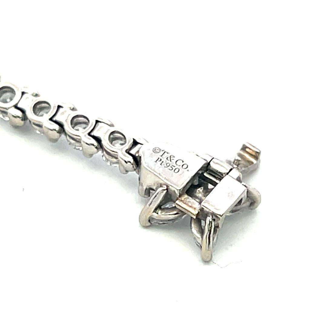 Tiffany & Co Platinum Tennis Bracelet with 3.26ct Round & Marquis F VS Diamonds