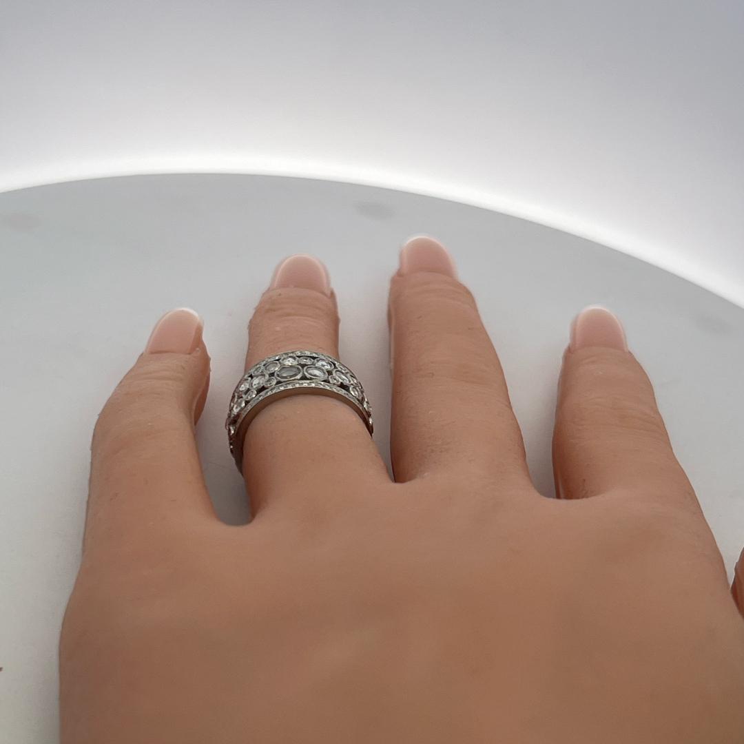 Tiffany & Co Platinum Band Ring with 2.14ct Rose & Round F VS Diamonds Size 5.5