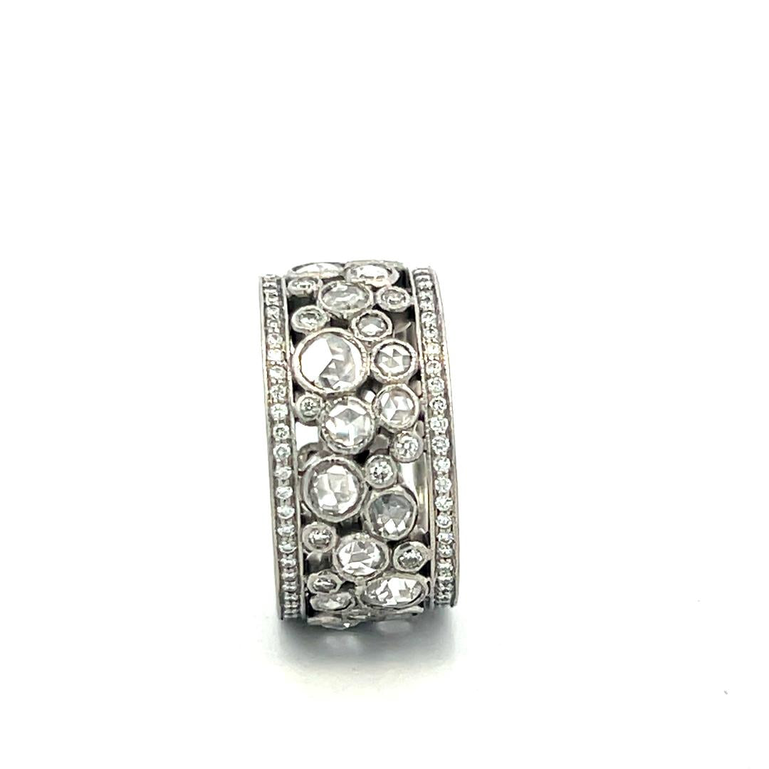 Tiffany & Co Platinum Band Ring with 2.14ct Rose & Round F VS Diamonds Size 5.5