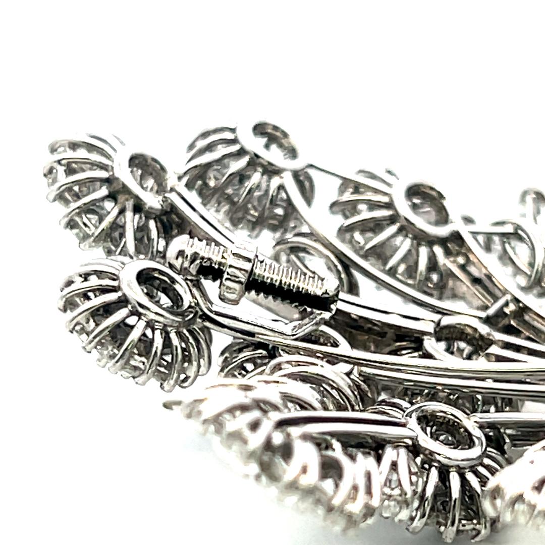 Vintage Platinum Pin Brooch with 10.5 Carat Round G VS Diamonds