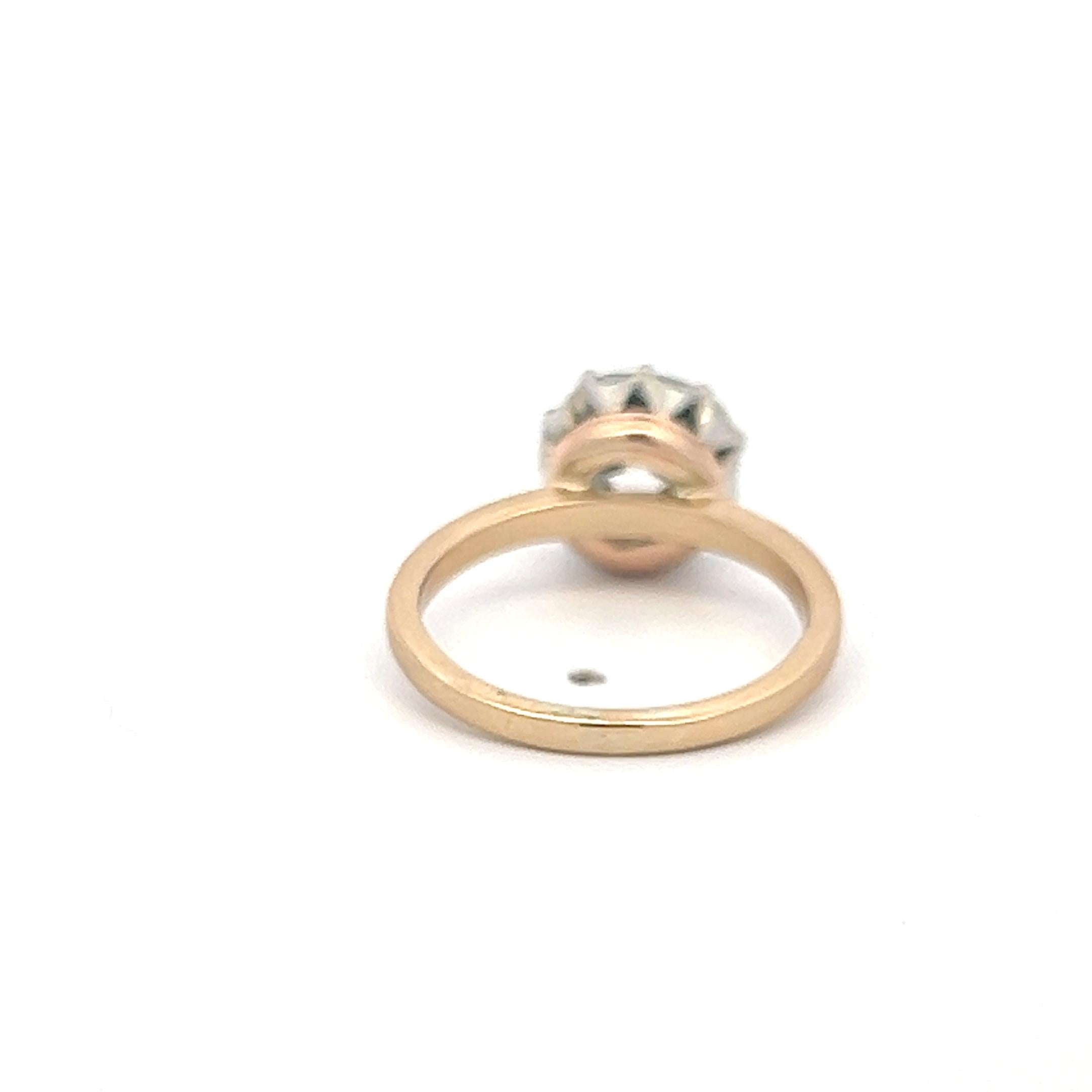 14K Two Tone Gold Engagement Ring 2.49 Carat Old European Cut Diamond N SI1 GIA