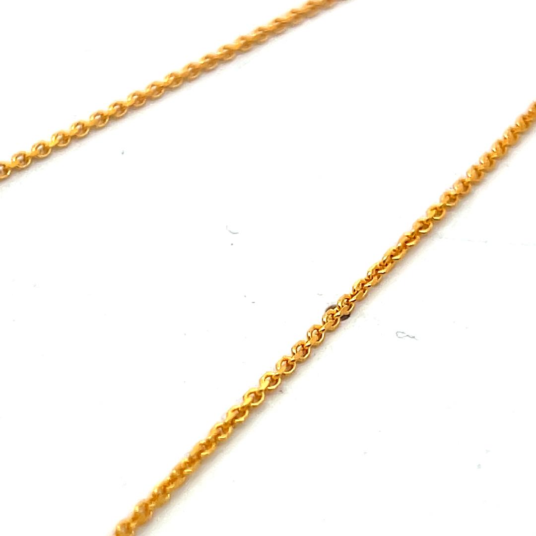 18K Yellow Gold Pendant Necklace with 3.02 Carat Cushion Diamonds FDBY GIA