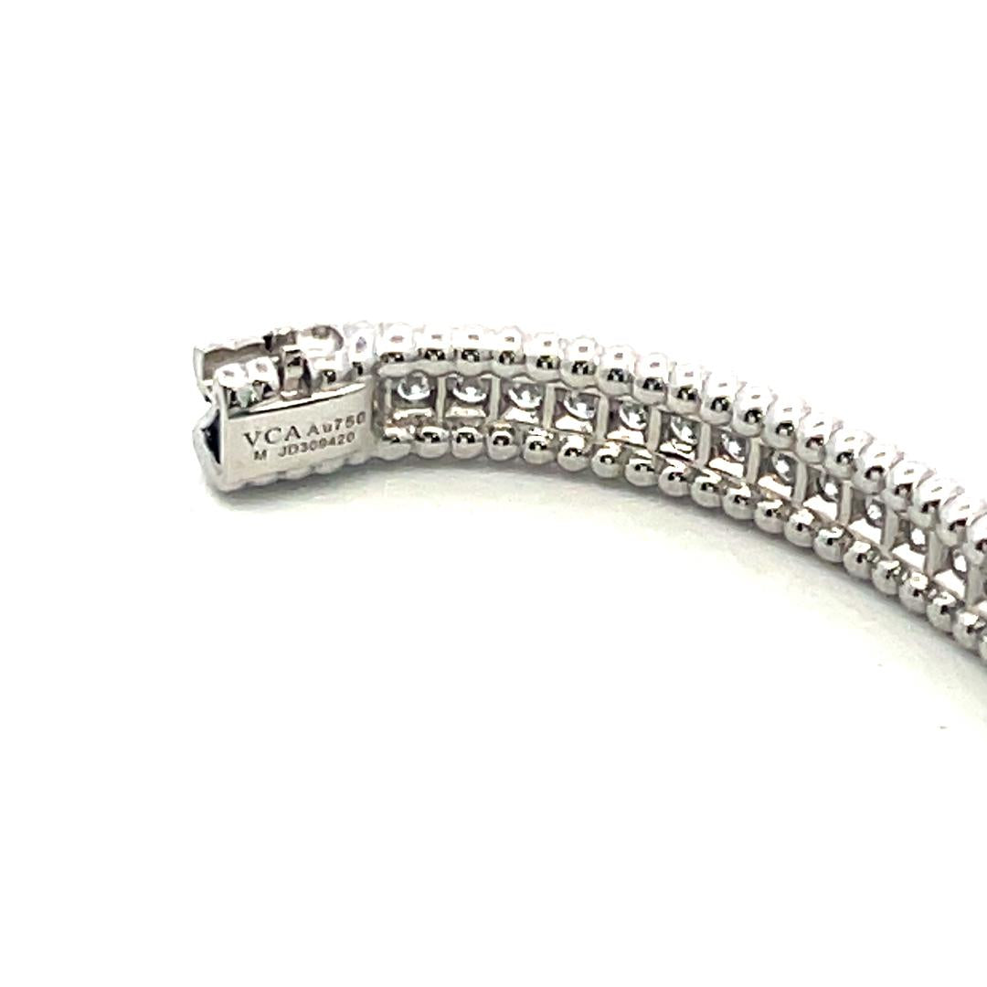 Van Cleef & Arpels 18K WG Bangle Bracelet with 2.52ct Round Diamonds Size 6.5