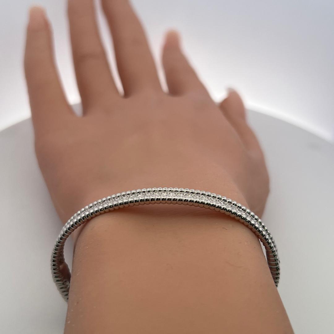 Van Cleef & Arpels 18K WG Bangle Bracelet with 2.52ct Round Diamonds Size 6.5