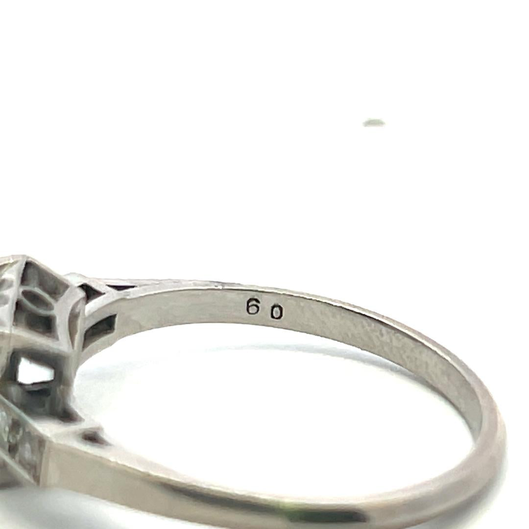 Platinum Semi Mount Ring with 0.05 Carat Circular H SI Diamonds Fits 5.5 MM