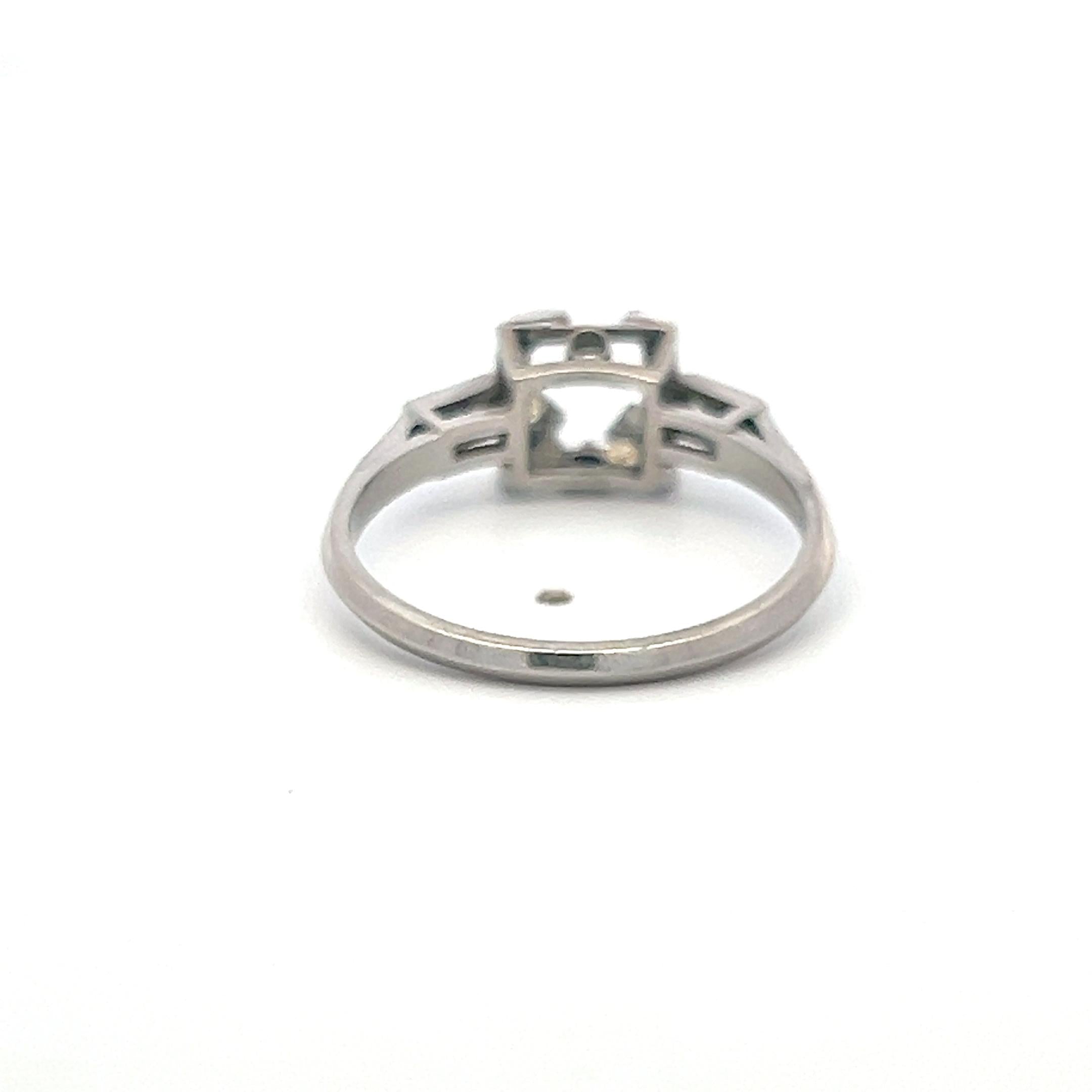 Platinum Semi Mount Ring with 0.05 Carat Circular H SI Diamonds Fits 5.5 MM