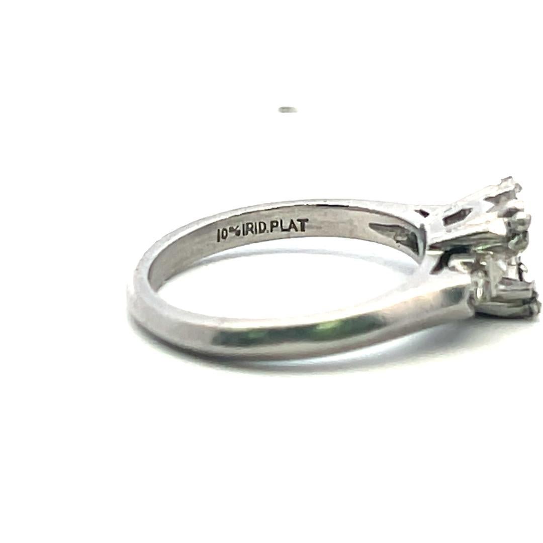 Platinum Semi Mount Ring with 0.05ct Old European Diamonds Fits 6mmt 0.80ct+