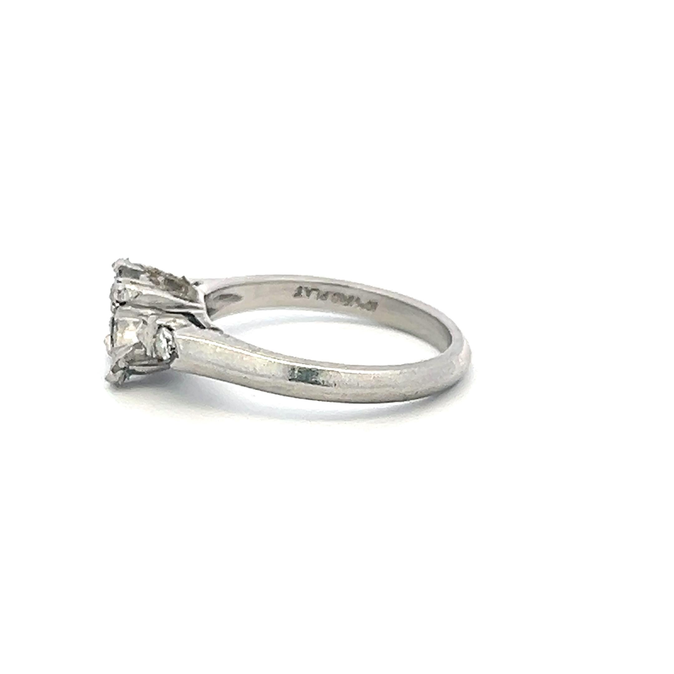 Platinum Semi Mount Ring with 0.05ct Old European Diamonds Fits 6mmt 0.80ct+