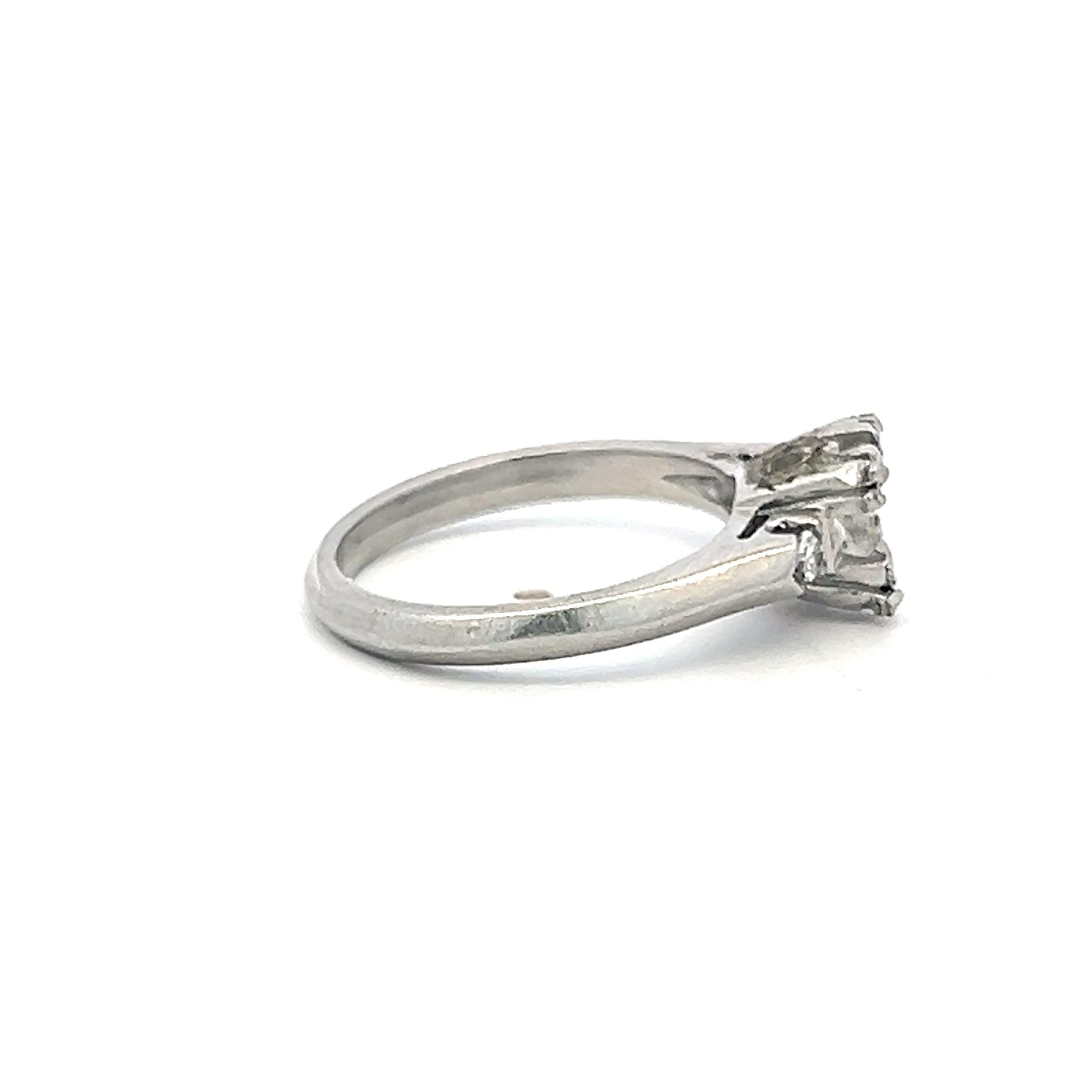 Platinum Semi Mount Ring with 0.05ct Old European Diamonds Fits 6mmt 0.80ct+