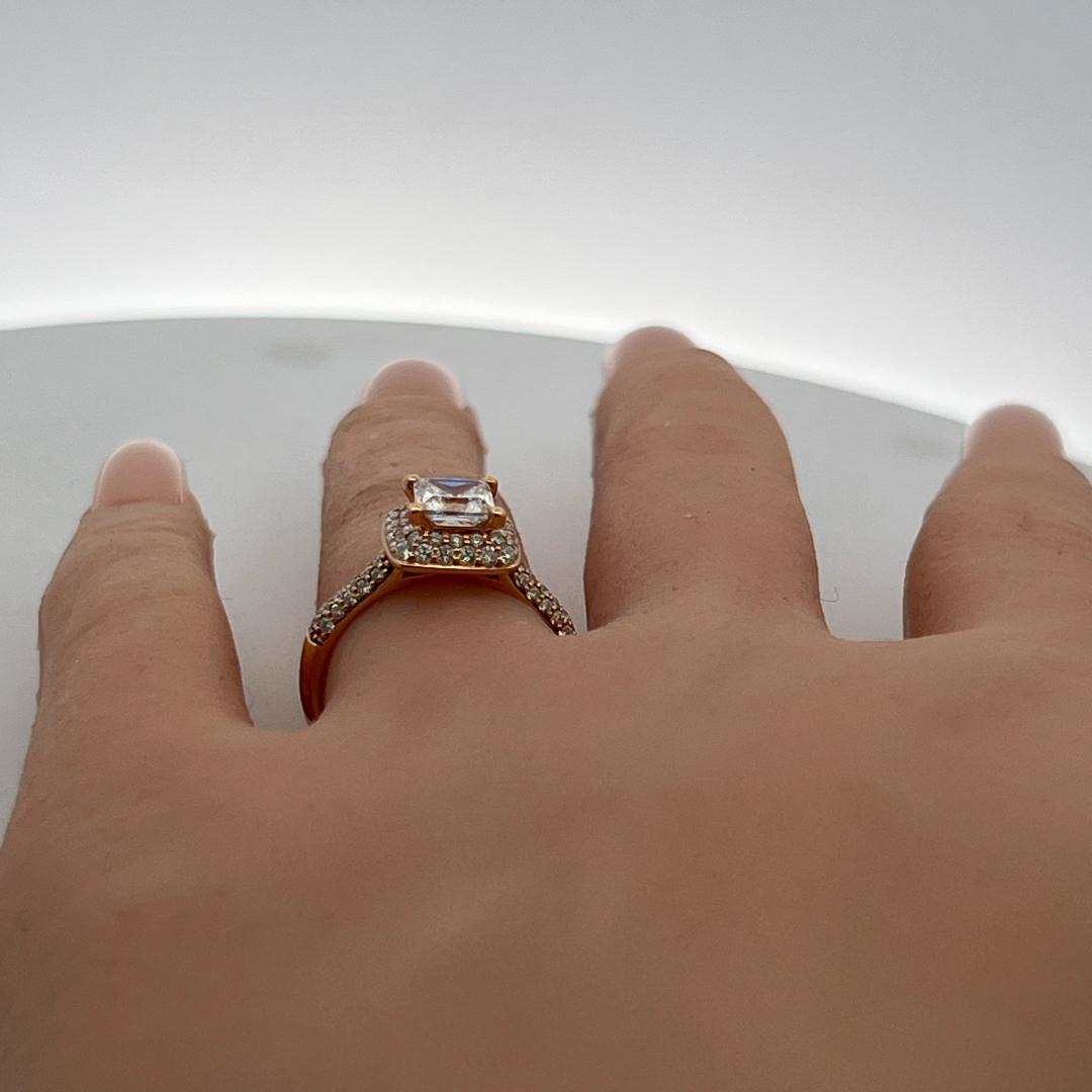 14K Rose Gold Engagement Ring with 0.88ct Lab-Grown & 0.5ct Natural Diamonds