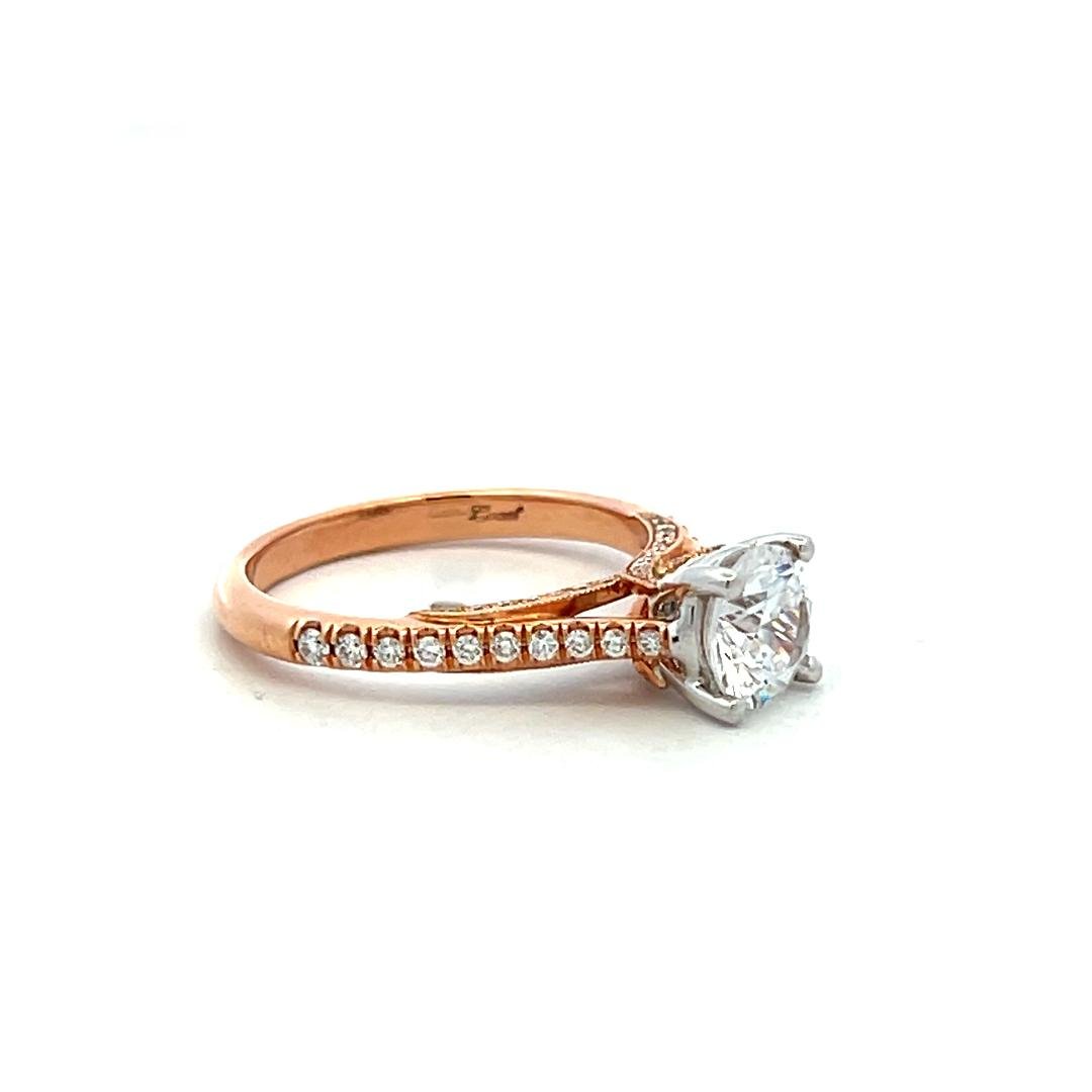 14K Two Tone Gold Engagement Ring 1.25ct Lab-Grown & 0.28ct Natural Diamonds