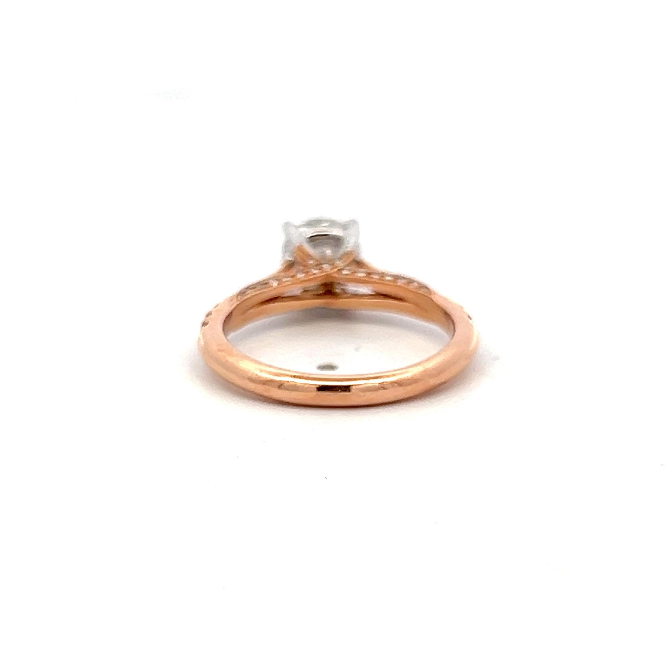 14K Two Tone Gold Engagement Ring 1.25ct Lab-Grown & 0.28ct Natural Diamonds