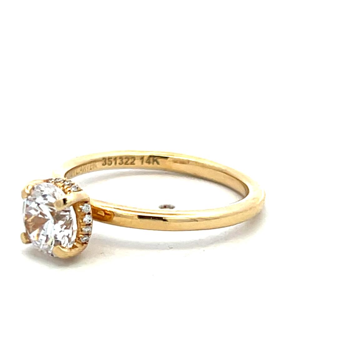14K Yellow Gold Engagement Ring with 1ct Lab-Grown and 0.06ct Round Diamonds