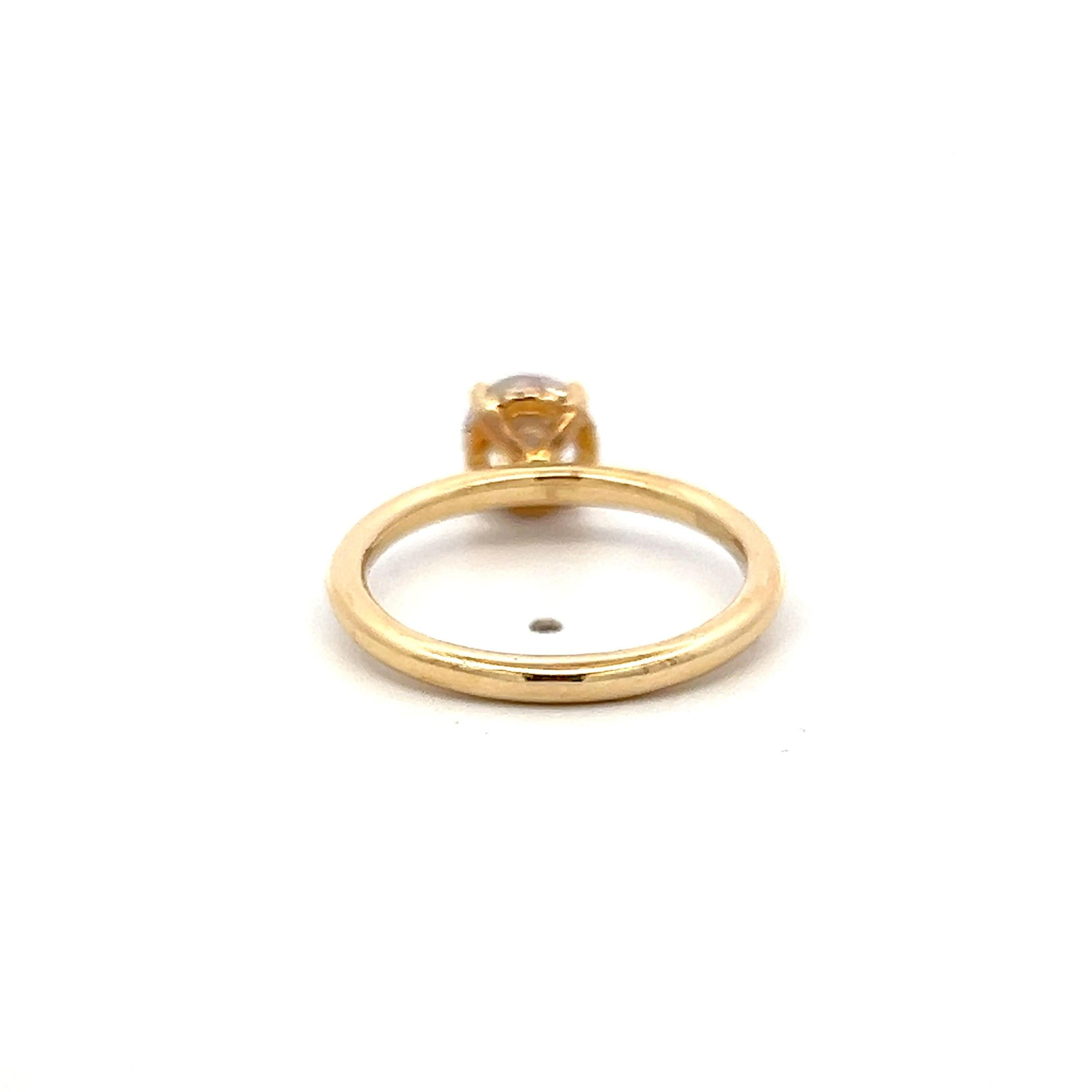 14K Yellow Gold Engagement Ring with 1ct Lab-Grown and 0.06ct Round Diamonds