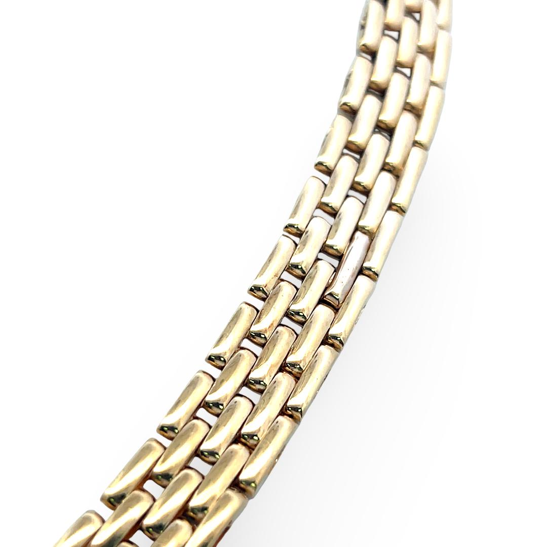18K Yellow Gold Collar Necklace with 2.42 Carat I SI Diamonds &1.91ct Sapphire