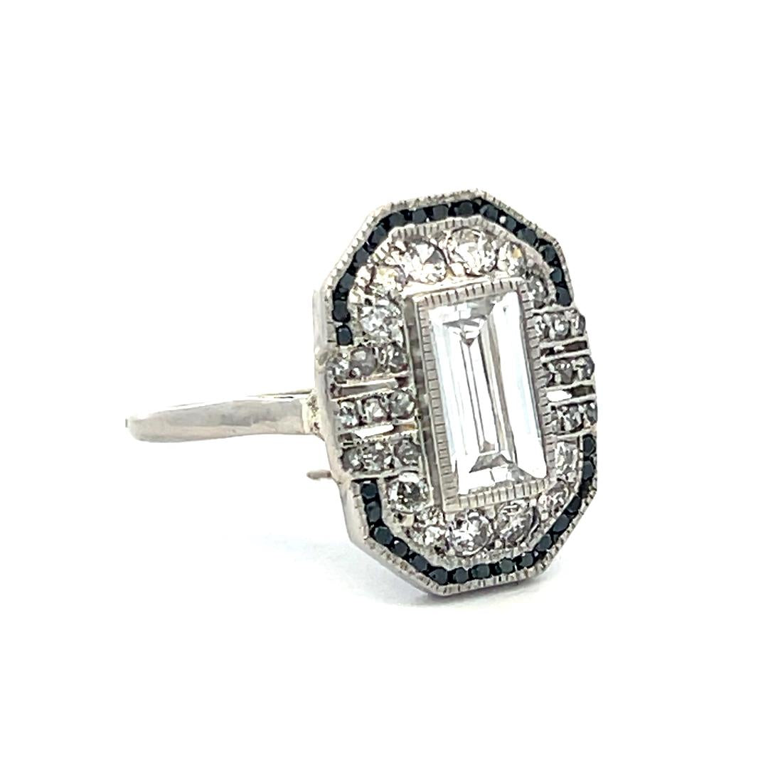 Platinum Halo Ring with Total 1.36 Carat Mixed Shape Diamonds Size 7 D VS1 GIA