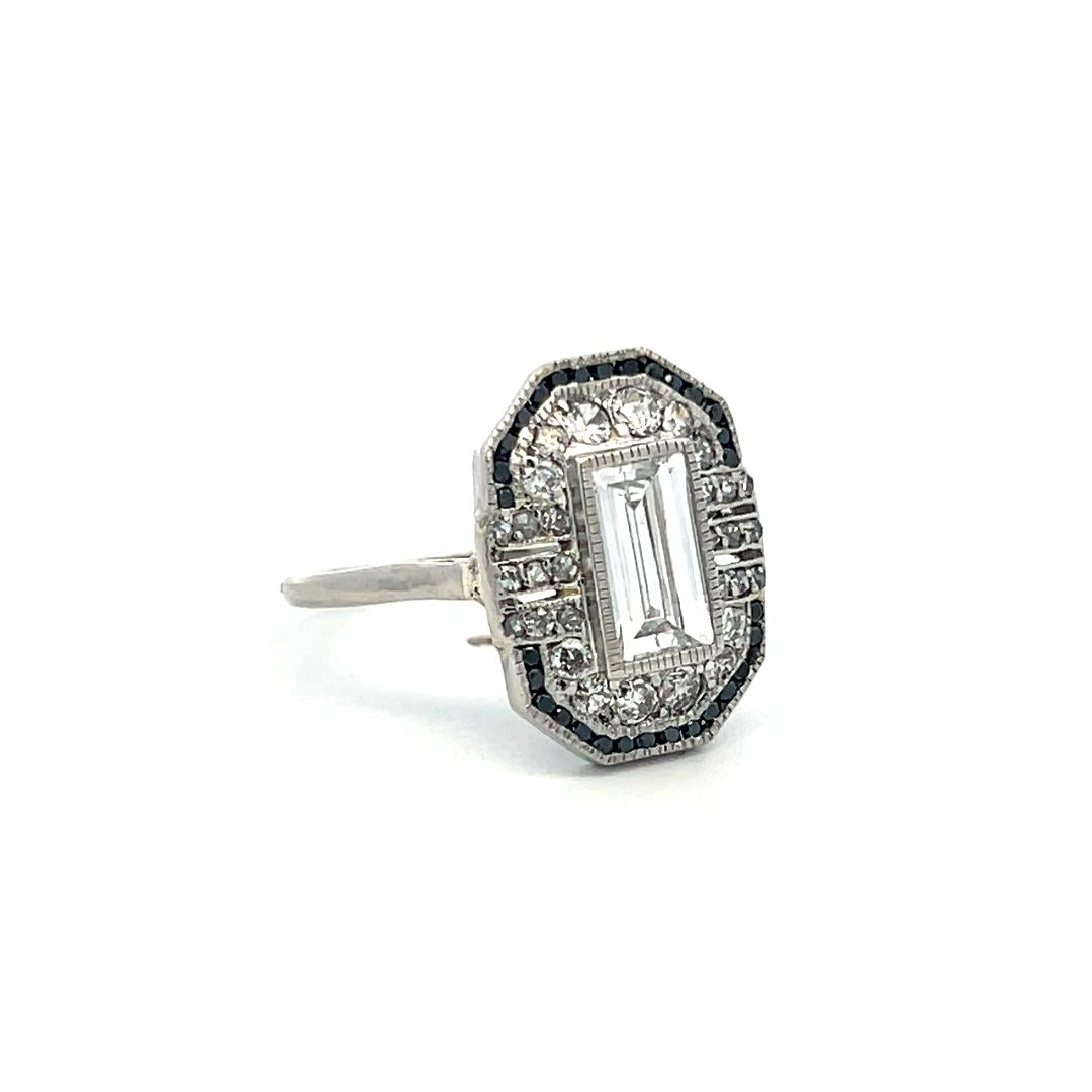 Platinum Halo Ring with Total 1.36 Carat Mixed Shape Diamonds Size 7 D VS1 GIA