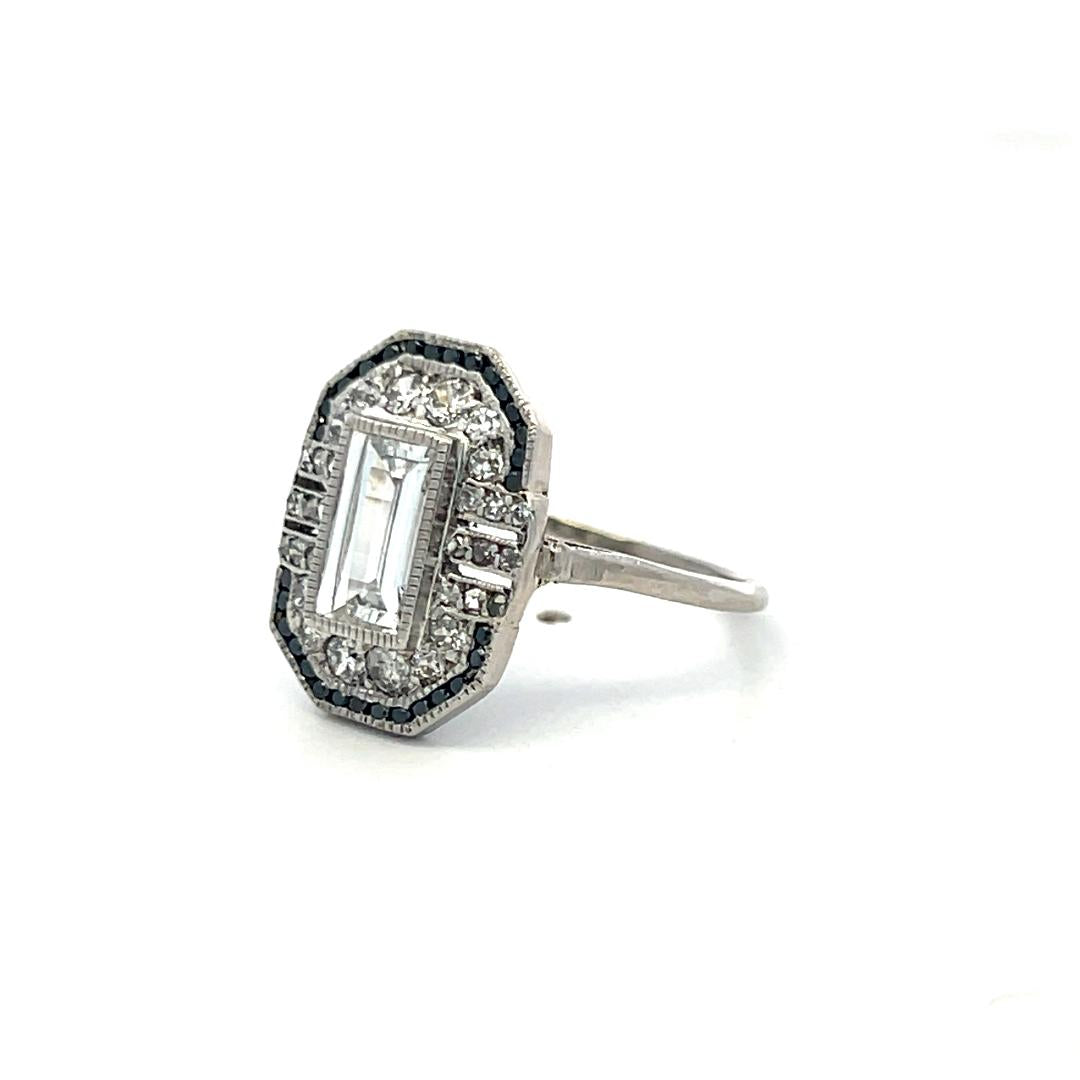 Platinum Halo Ring with Total 1.36 Carat Mixed Shape Diamonds Size 7 D VS1 GIA