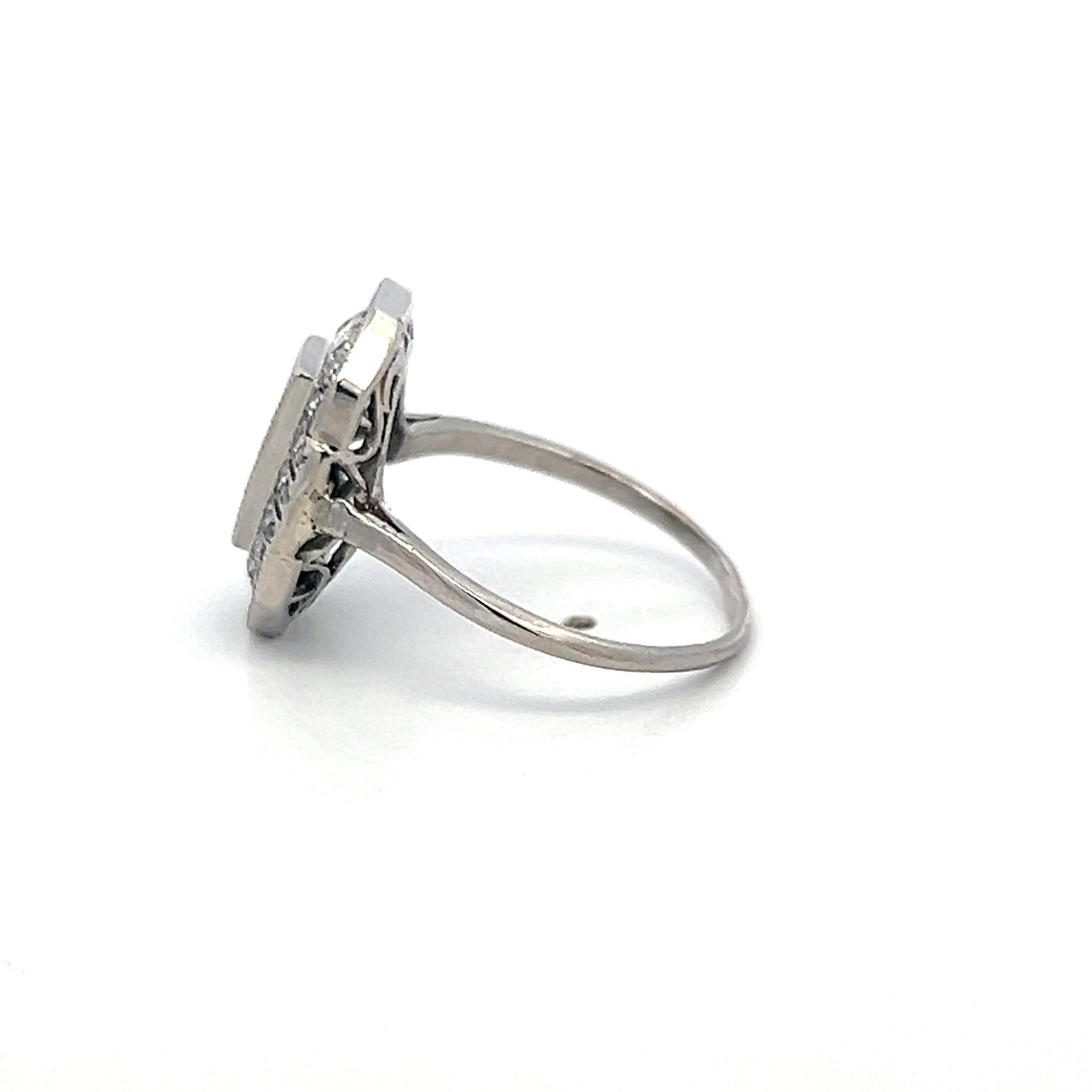 Platinum Halo Ring with Total 1.36 Carat Mixed Shape Diamonds Size 7 D VS1 GIA