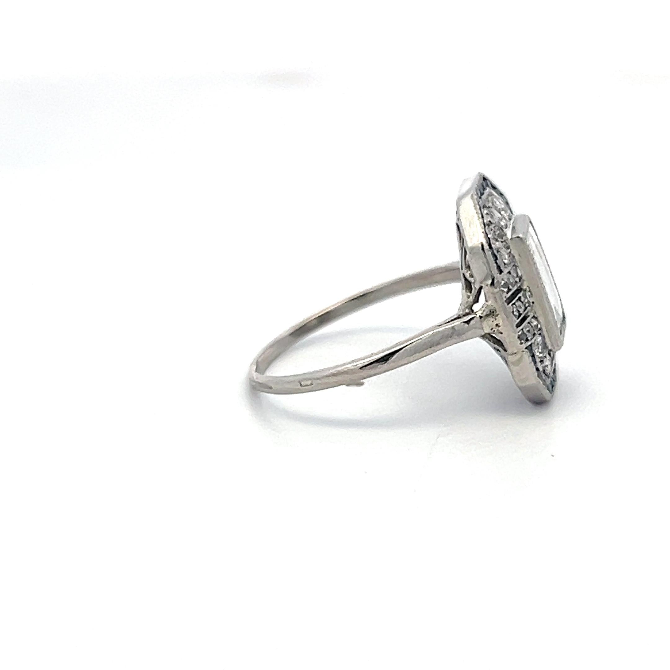 Platinum Halo Ring with Total 1.36 Carat Mixed Shape Diamonds Size 7 D VS1 GIA
