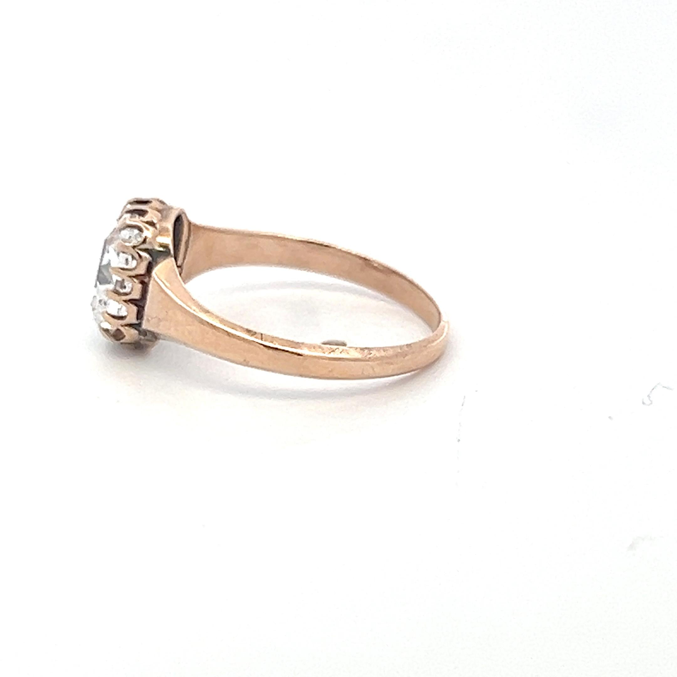 Estate 10K Rose Gold Engagement Ring with 1.5ct Cushion Diamond D VS1 GIA