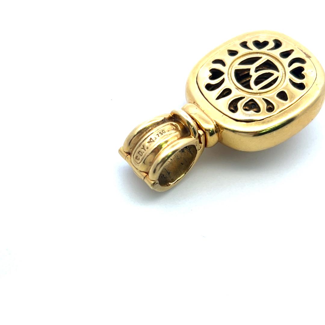 David Yurman 18K Yellow Gold Pendant with 1 Carat Round G VS Diamonds