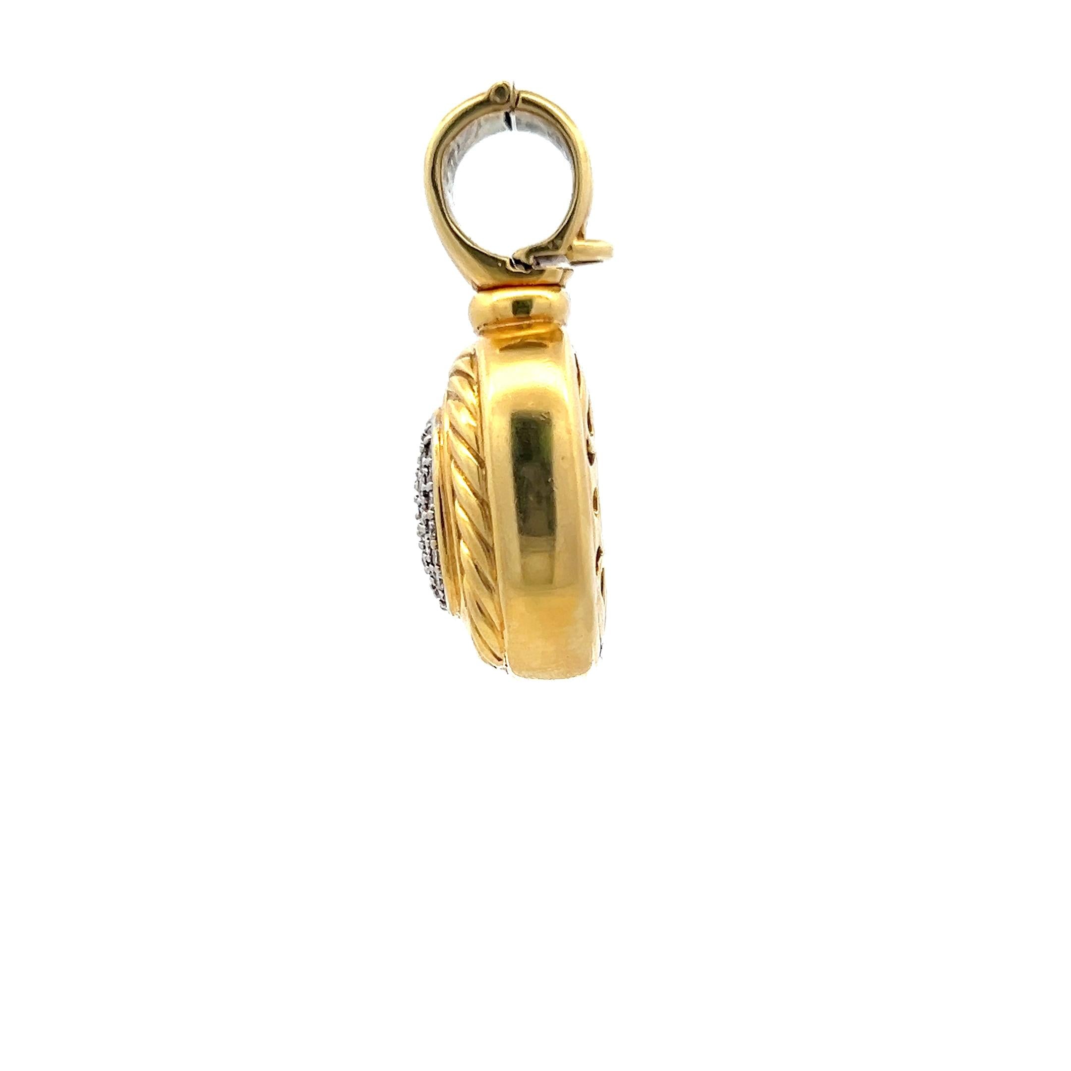David Yurman 18K Yellow Gold Pendant with 1 Carat Round G VS Diamonds