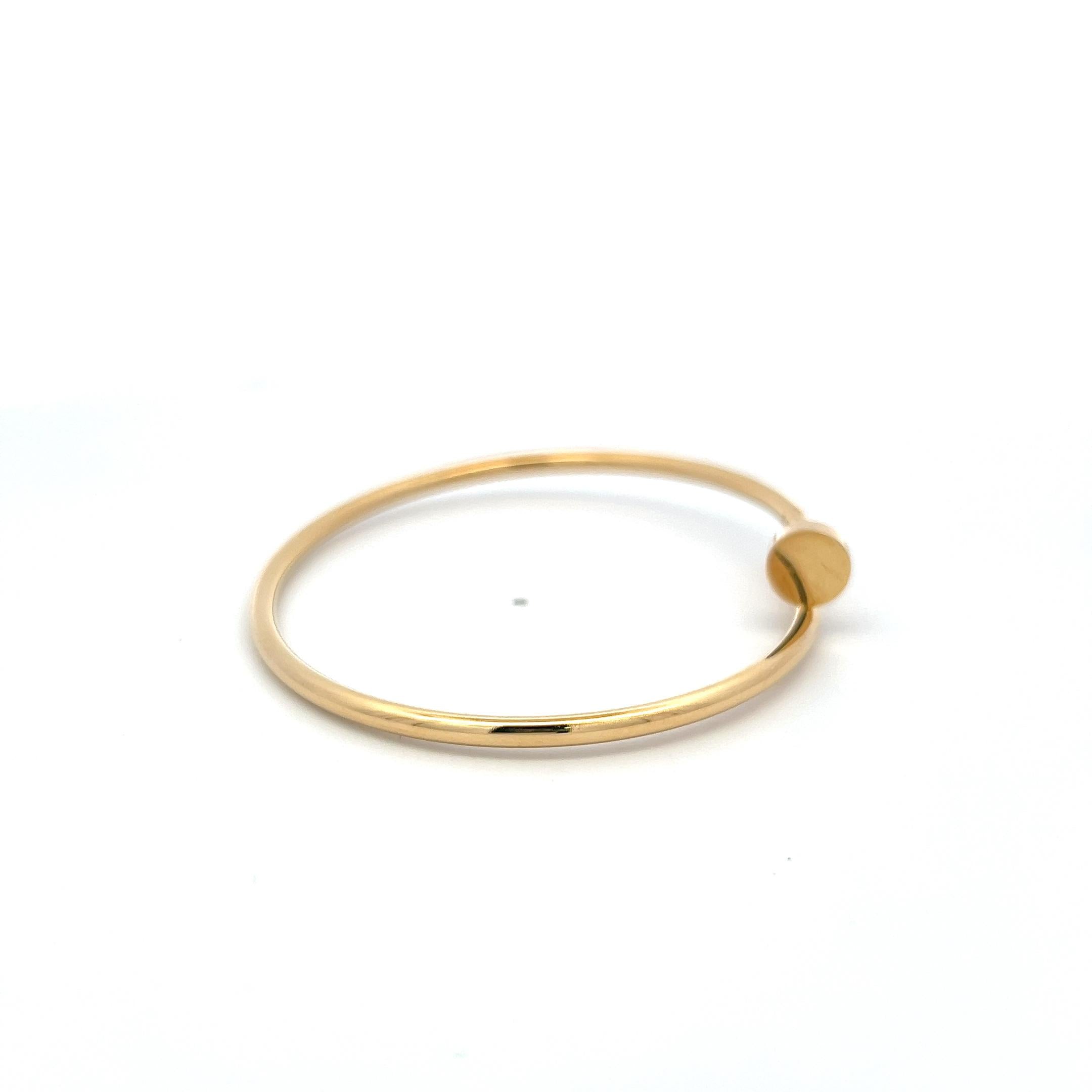 Cartier Vintage 18K Yellow Gold Juste Un Clou Bracelet Size 17 with Certificate