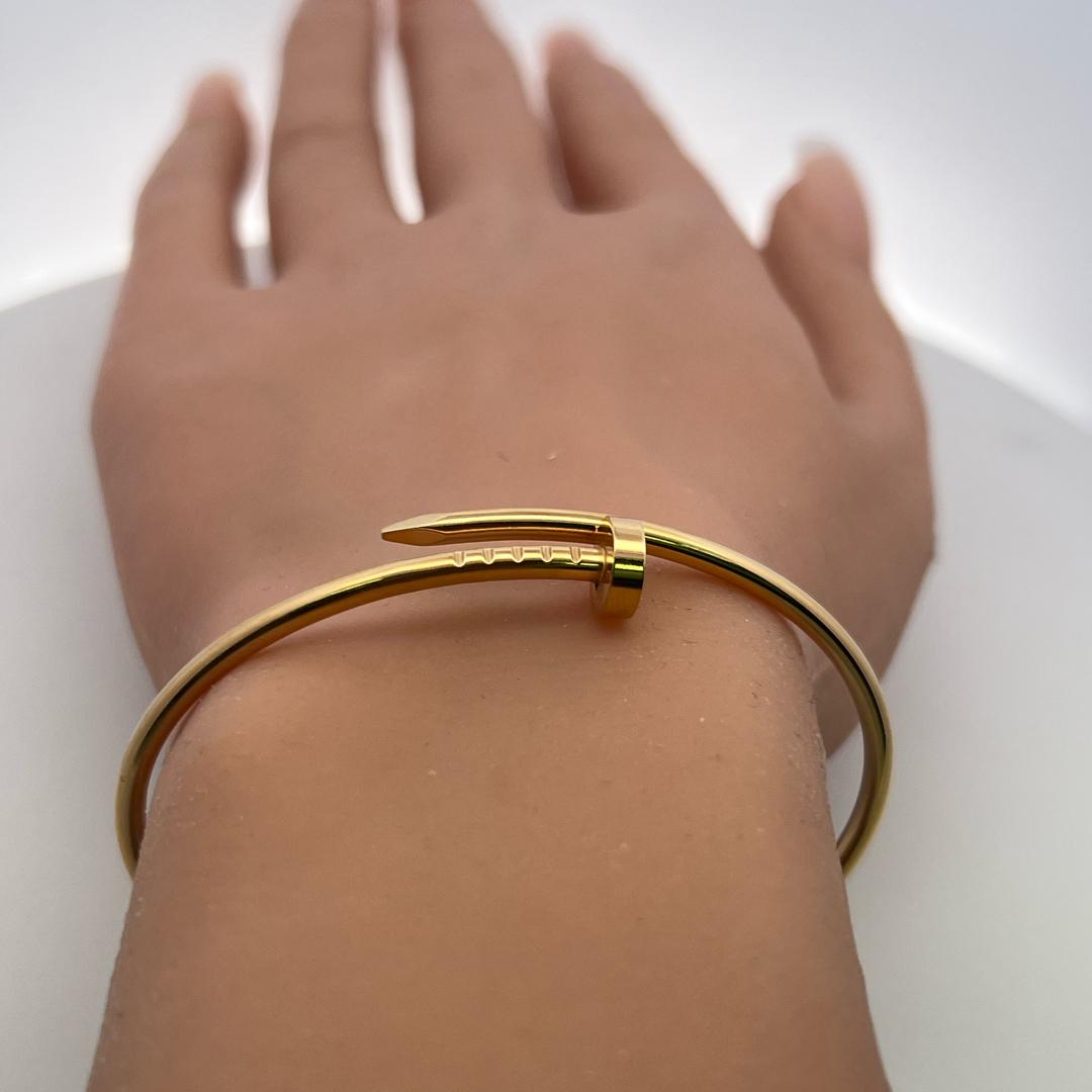 Cartier Vintage 18K Yellow Gold Juste Un Clou Bracelet Size 17 with Certificate