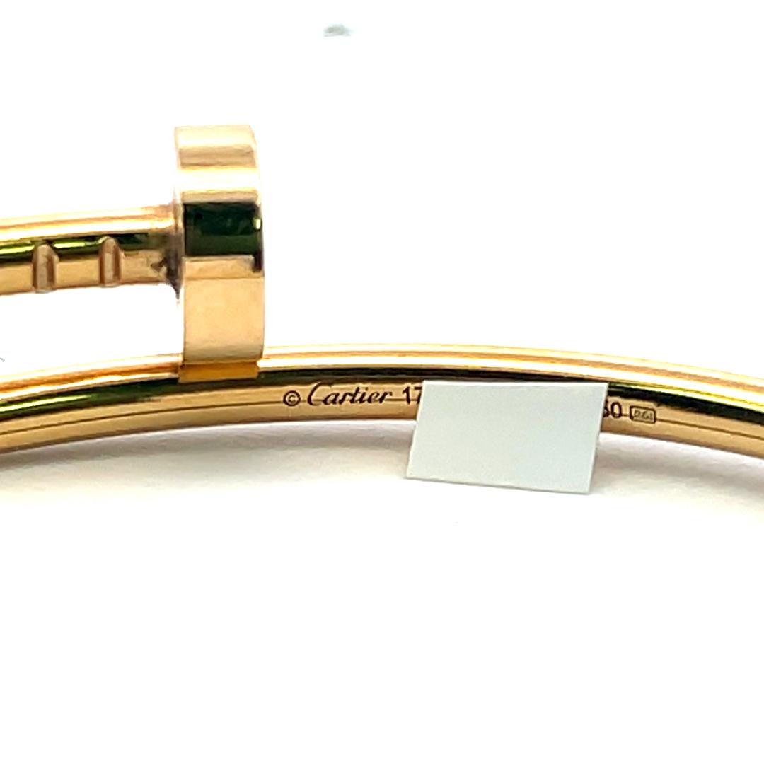 Cartier Vintage 18K Yellow Gold Juste Un Clou Bracelet Size 17 with Certificate