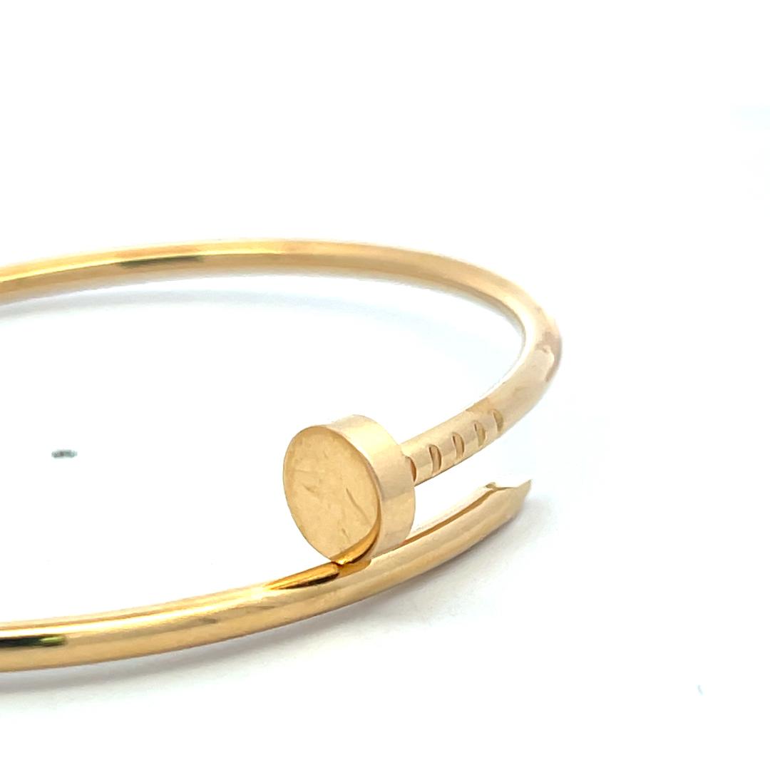 Cartier Vintage 18K Yellow Gold Juste Un Clou Bracelet Size 17 with Certificate