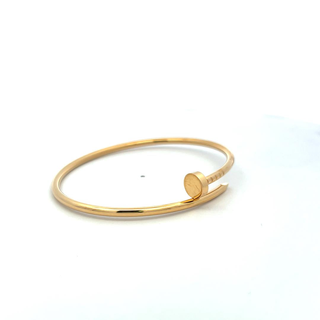 Cartier Vintage 18K Yellow Gold Juste Un Clou Bracelet Size 17 with Certificate