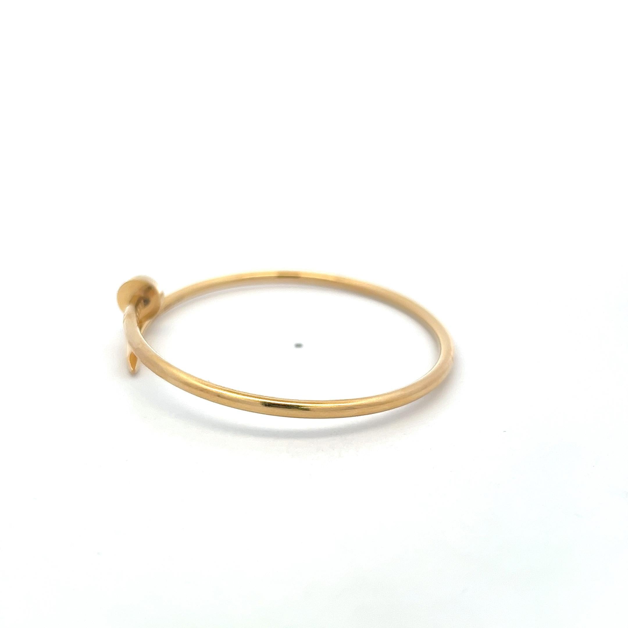 Cartier Vintage 18K Yellow Gold Juste Un Clou Bracelet Size 17 with Certificate