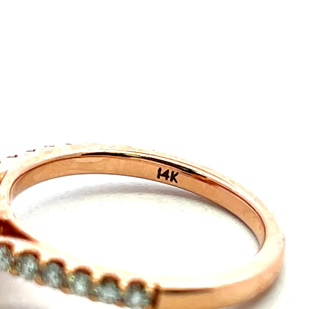 14K Rose Gold Engagement Ring with 1ct Lab-Grown and 0.3ct Natural Diamonds