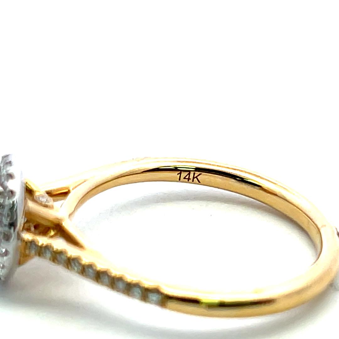 14K Yellow Gold Engagement Ring with 1ct Lab-Grown and 0.15ct Natural Diamonds