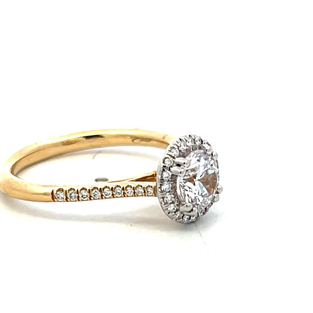 14K Yellow Gold Engagement Ring with 1ct Lab-Grown and 0.15ct Natural Diamonds